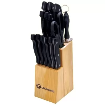 Set cutite 15 piese cu suport din lemn gr2512